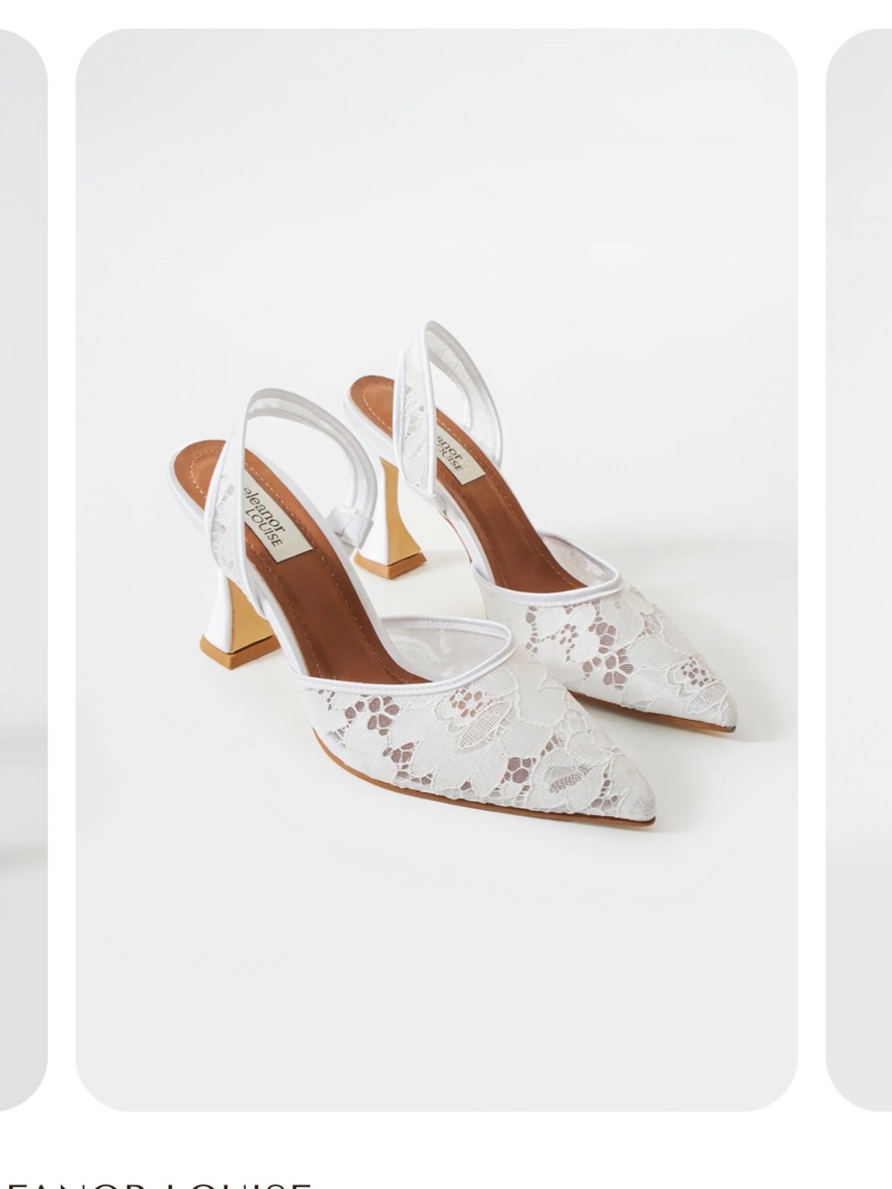 Ivory Lace Pointed Slingback Heels